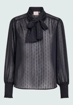 PCDebora Bow Blouse - Black