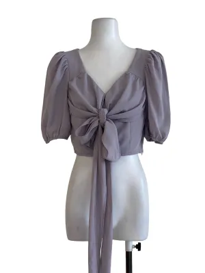 Periwinkle Plain Front Knot Top