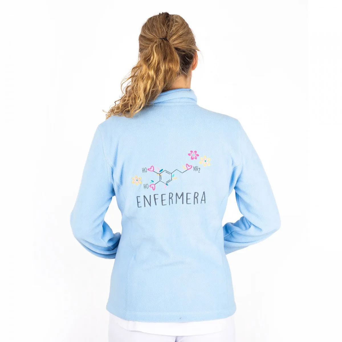Personalised Custom Name Women Fleece Jacket Sweet Light Blue Design 5