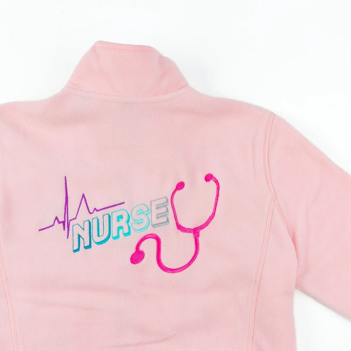 Personalised Custom Name Women Fleece Jacket Sweet Pink Design 5