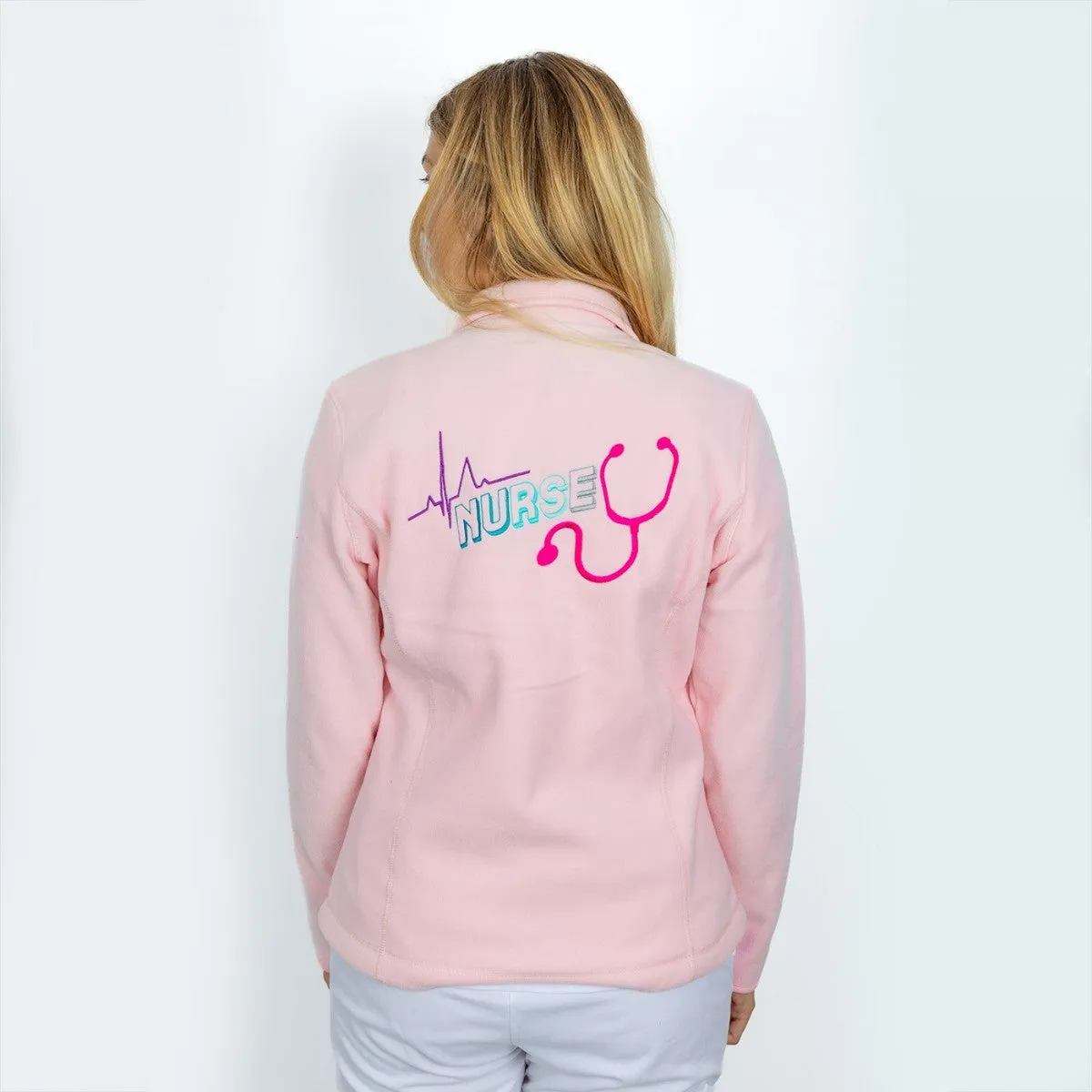 Personalised Custom Name Women Fleece Jacket Sweet Pink Design 5