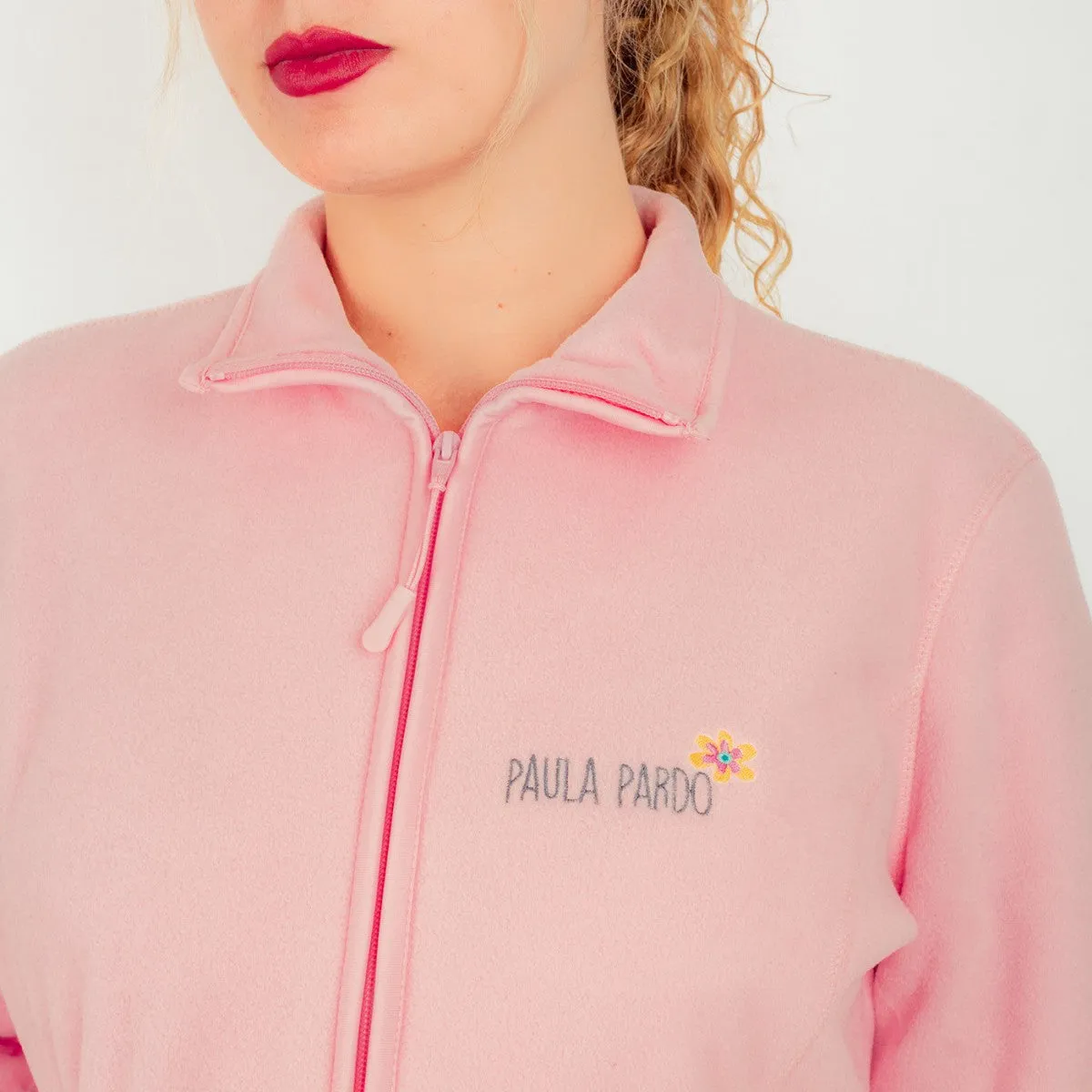 Personalised Custom Name Women Fleece Jacket Sweet Pink Design 5