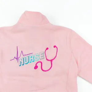 Personalised Custom Name Women Fleece Jacket Sweet Pink Design 5