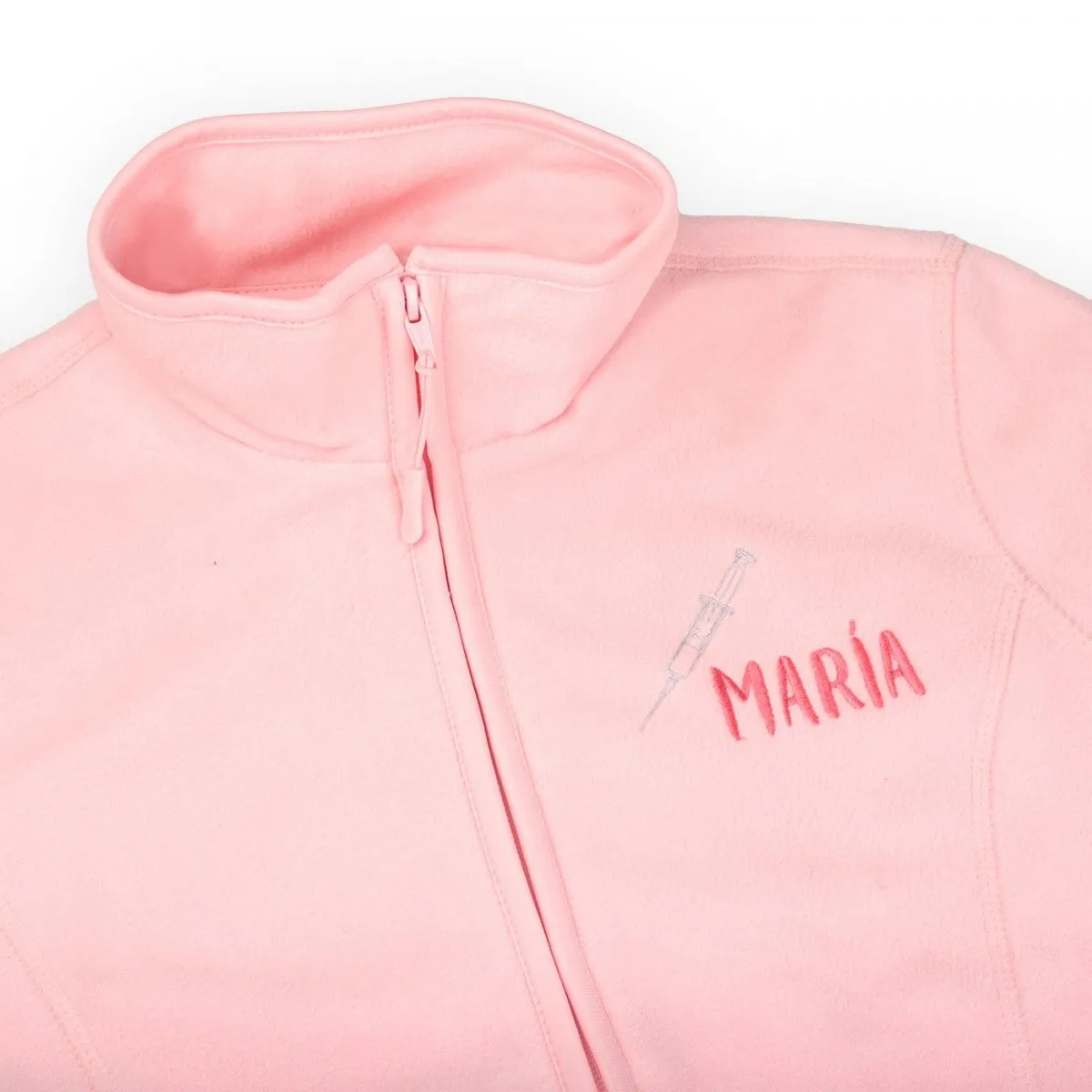 Personalised Custom Name Women Fleece Jacket Sweet Pink Design 5