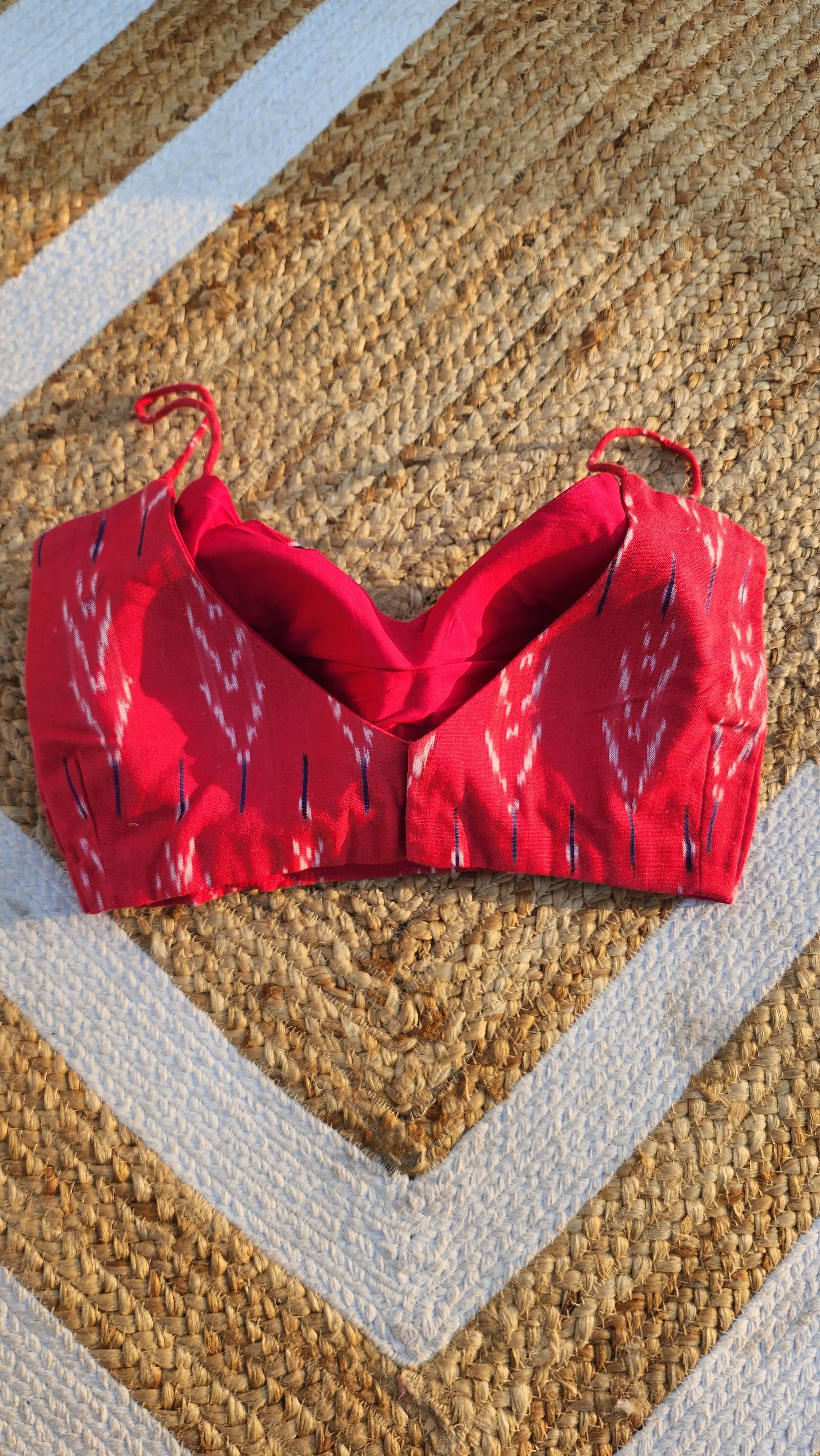 Pink Ikat Noddle Strap Blouse