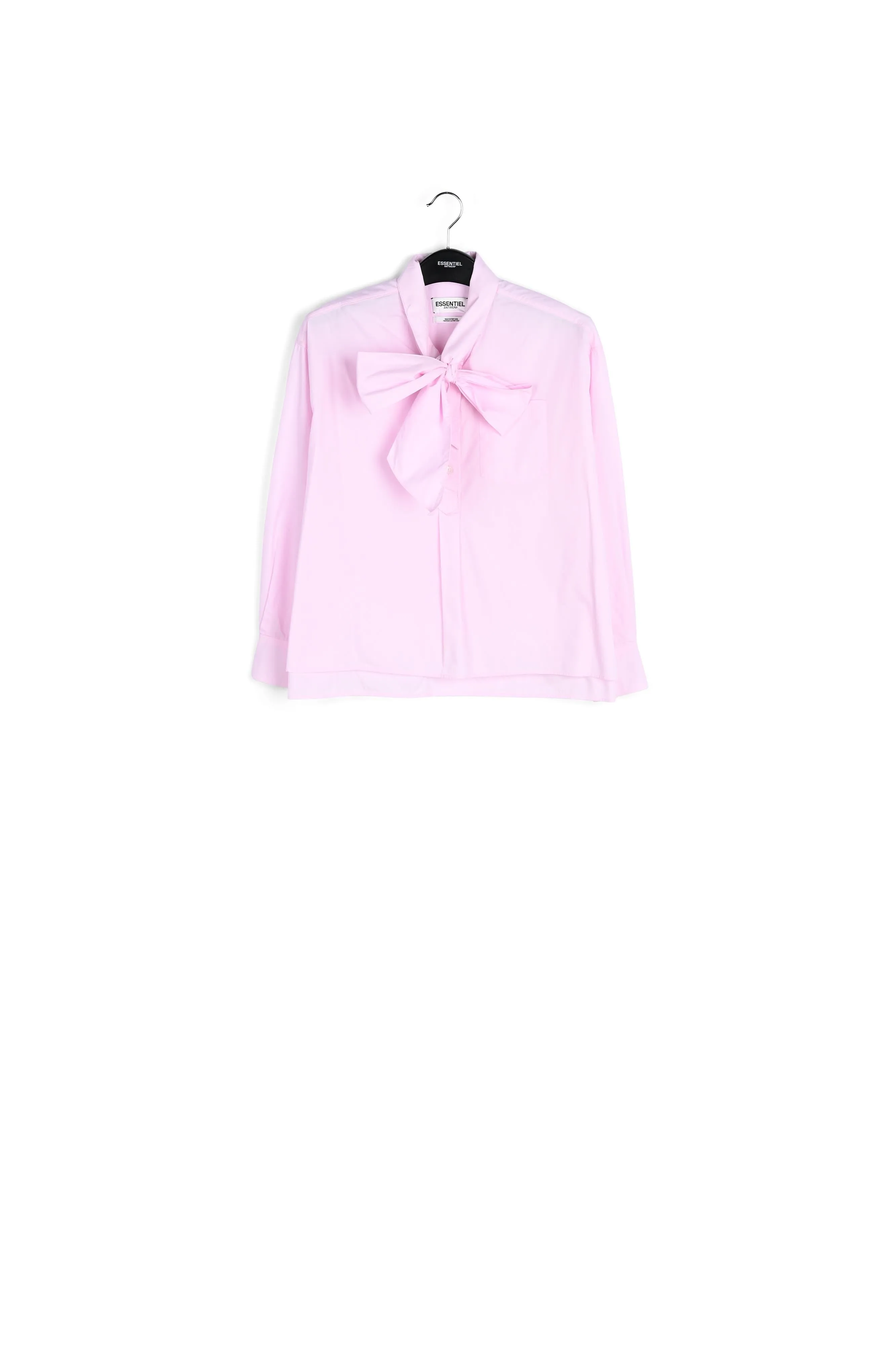 Pink pop-over pussy bow shirt