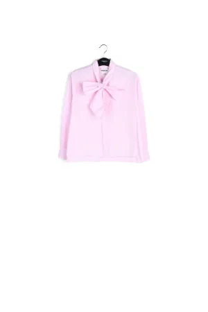 Pink pop-over pussy bow shirt