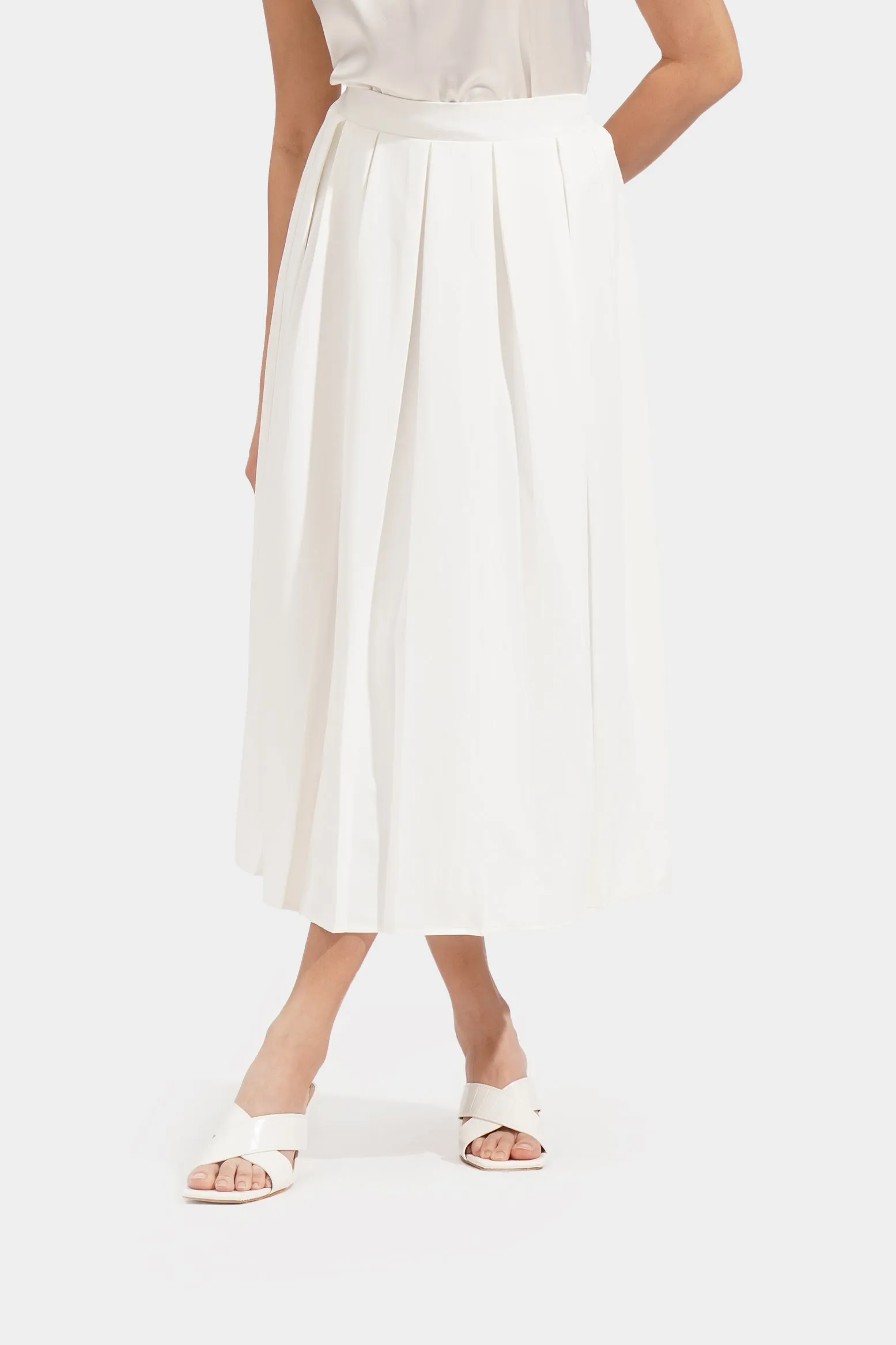 Pleated Midi Skirt