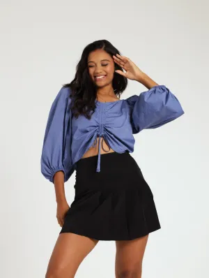 Pleated Mini Skirt - Black