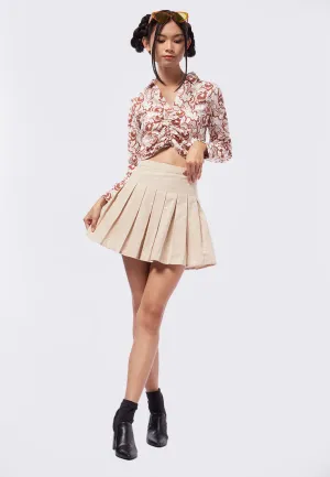 Pleated Mini Skirt