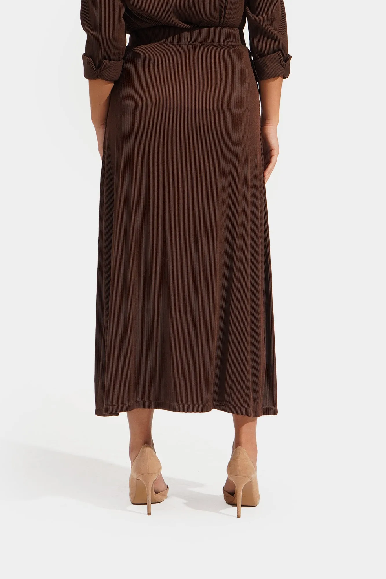 Plisse Midi Skirt