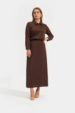 Plisse Midi Skirt