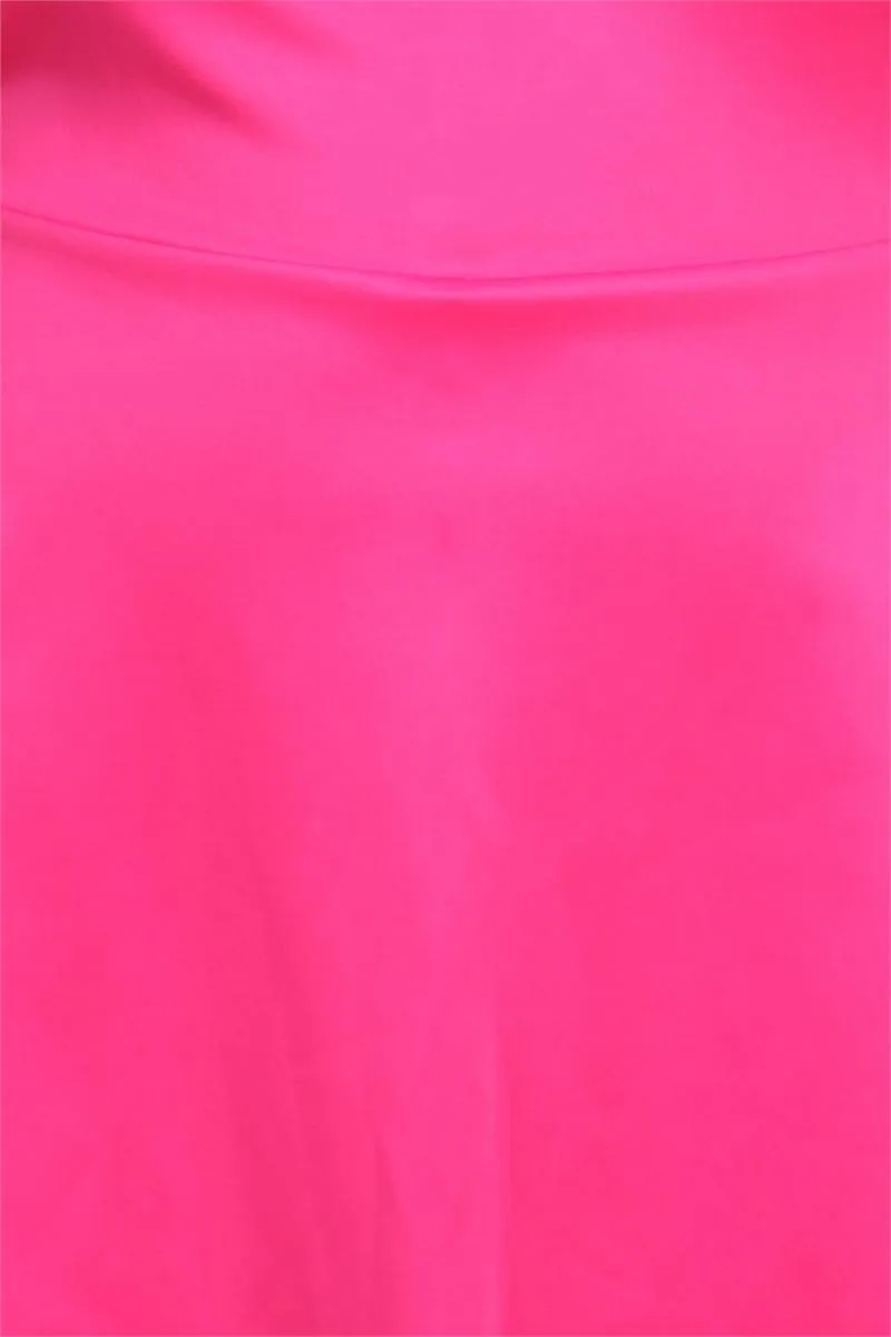 Plus Size Glamorous V Hem Open Back Skater Pink Dress