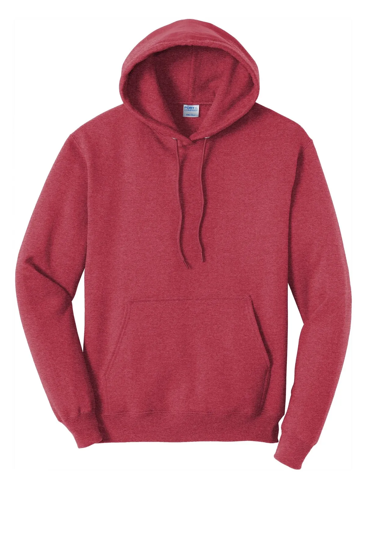Port & Company Core Fleece Pullover Hooded Sweatshirt. PC78H Heather Red