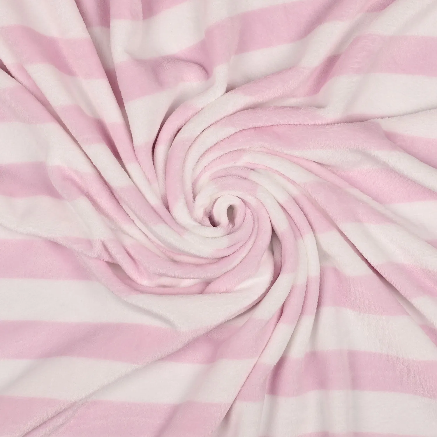 Printed Mongolian Fleece Stripe Pink