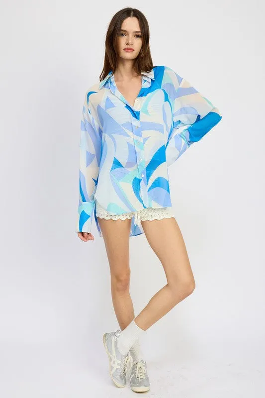 Printed Oversize Blouse