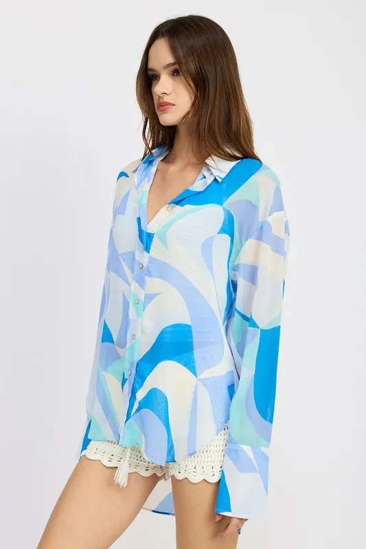 Printed Oversize Blouse