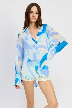 Printed Oversize Blouse