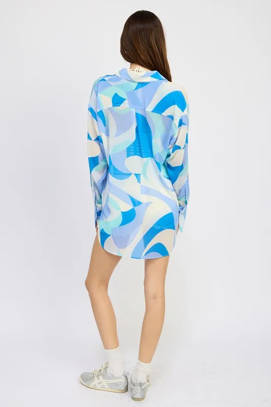 Printed Oversize Blouse