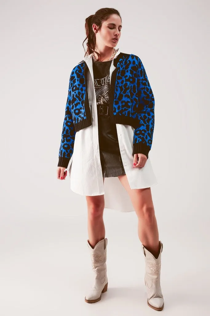 Q2 - Original Cardi in Blue Animal
