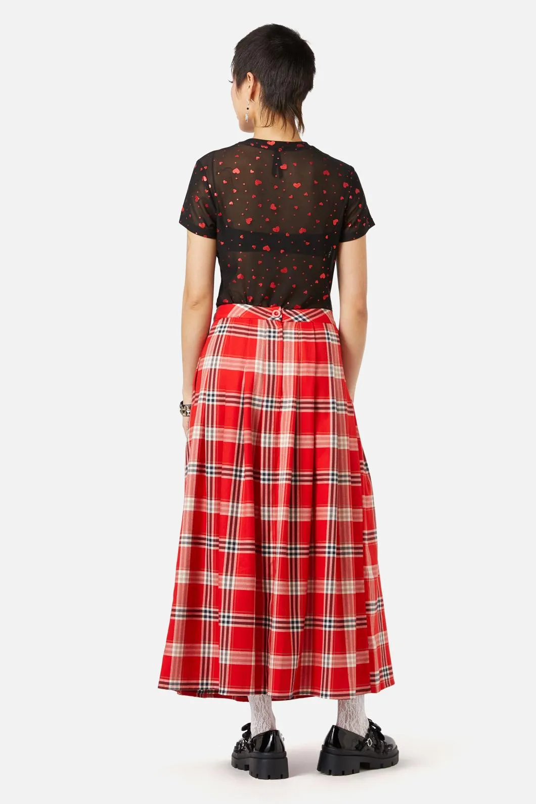 Queen Of Cats Tartan Skirt