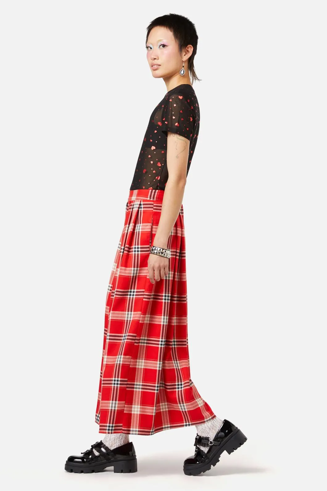 Queen Of Cats Tartan Skirt