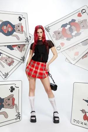 Queen Of Cats Tartan Skort