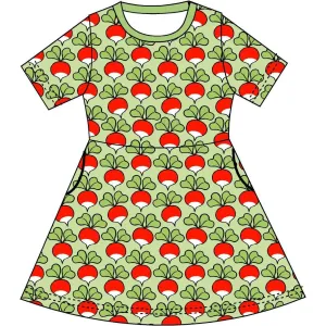 Radish - Butterfly Green Short Sleeve Skater Dress