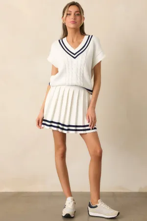 Ready For What's Next White Pleated Mini Skirt