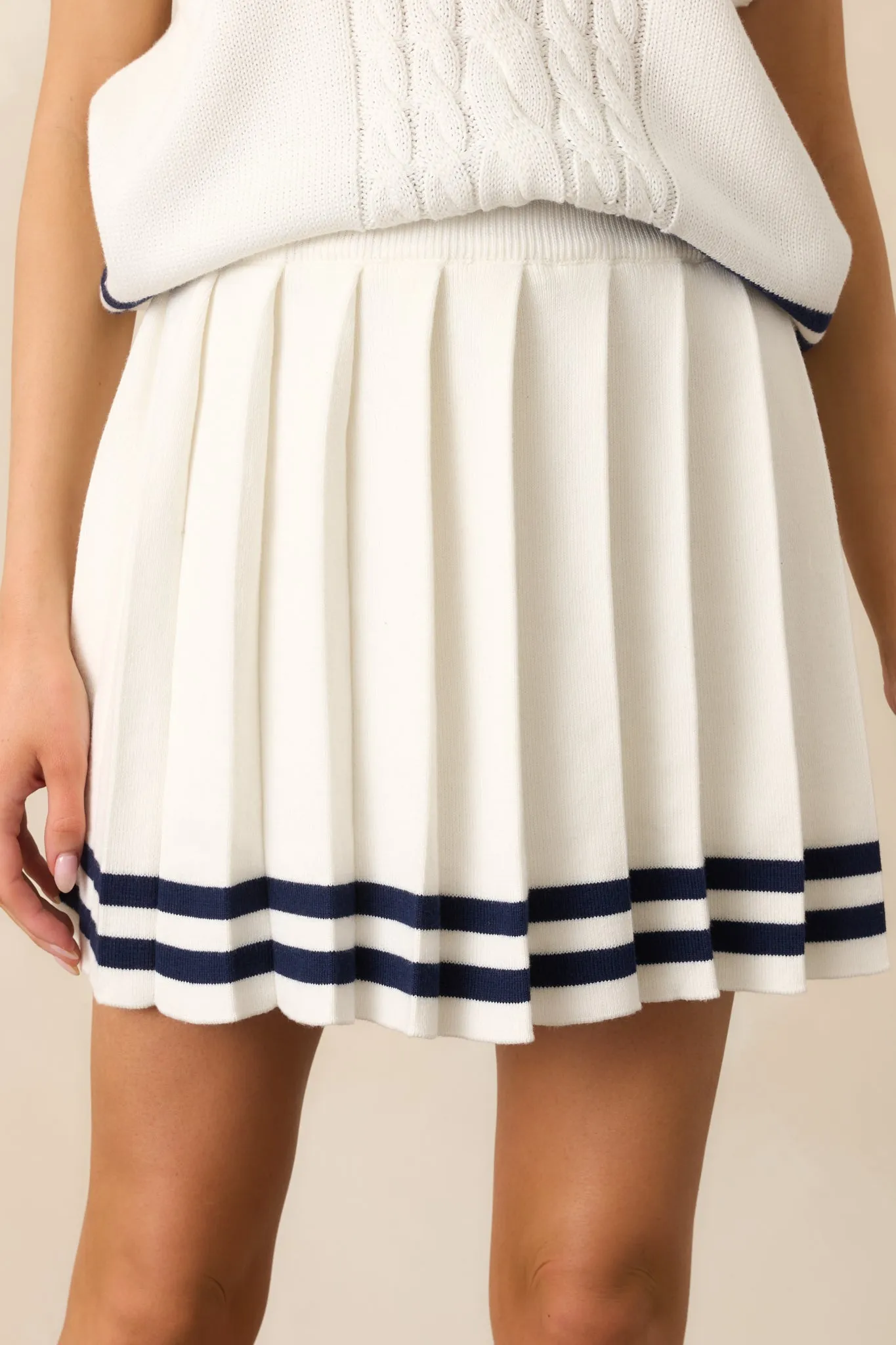Ready For What's Next White Pleated Mini Skirt