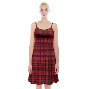 red academia Spaghetti Strap Velvet Dress