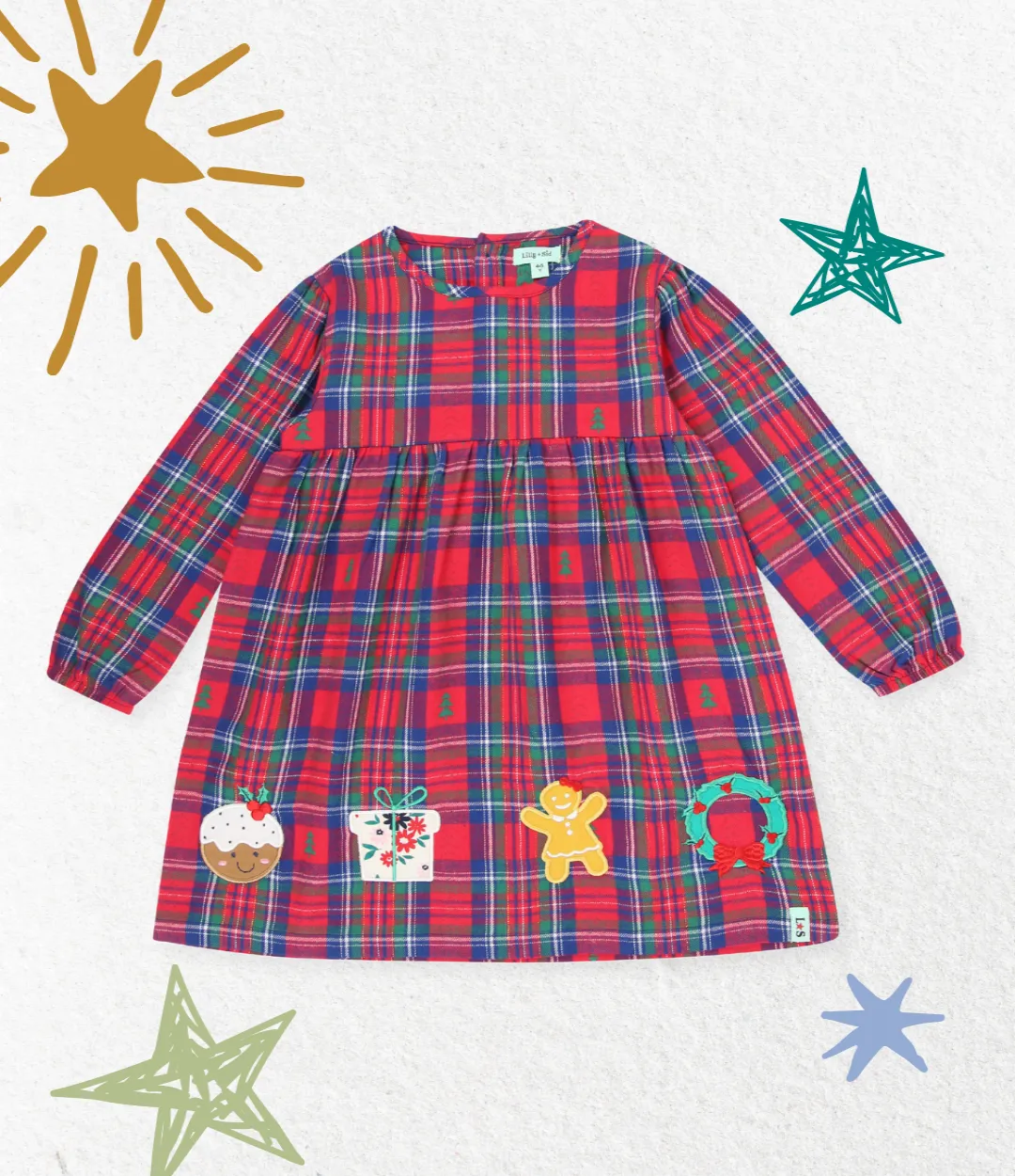 Red Festive Treats Applique Dress