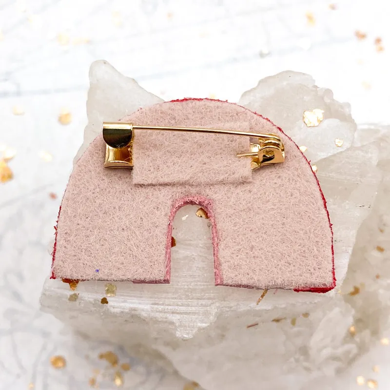 Red, Gold, Pink Rainbow Pin - Paris Find!