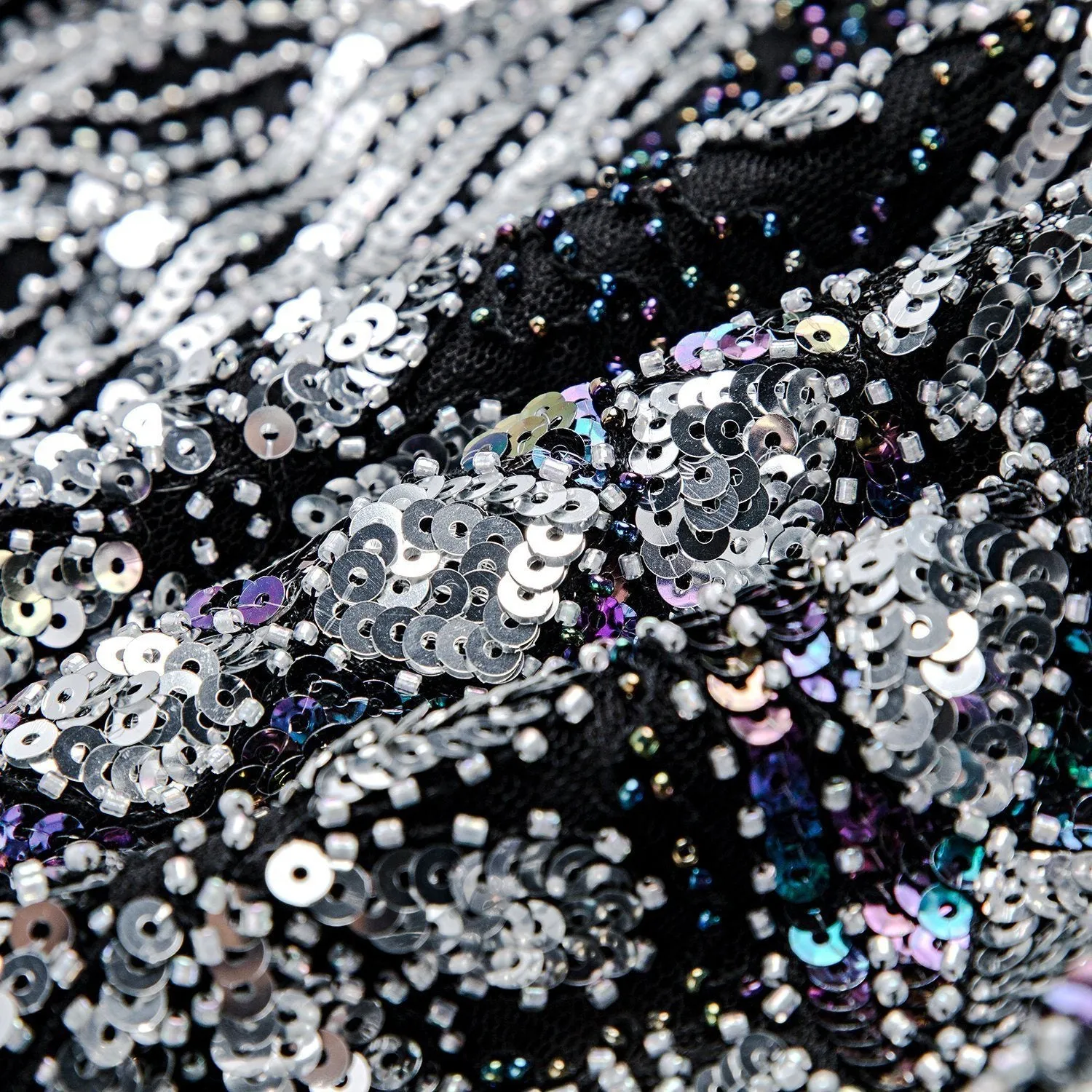 Retro Black Silver Flapper Dress Great Gatsby Theme Party|JaosWish