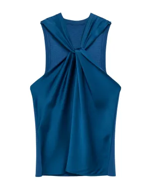 Ria Stretch Jersey Halter Top in Marine