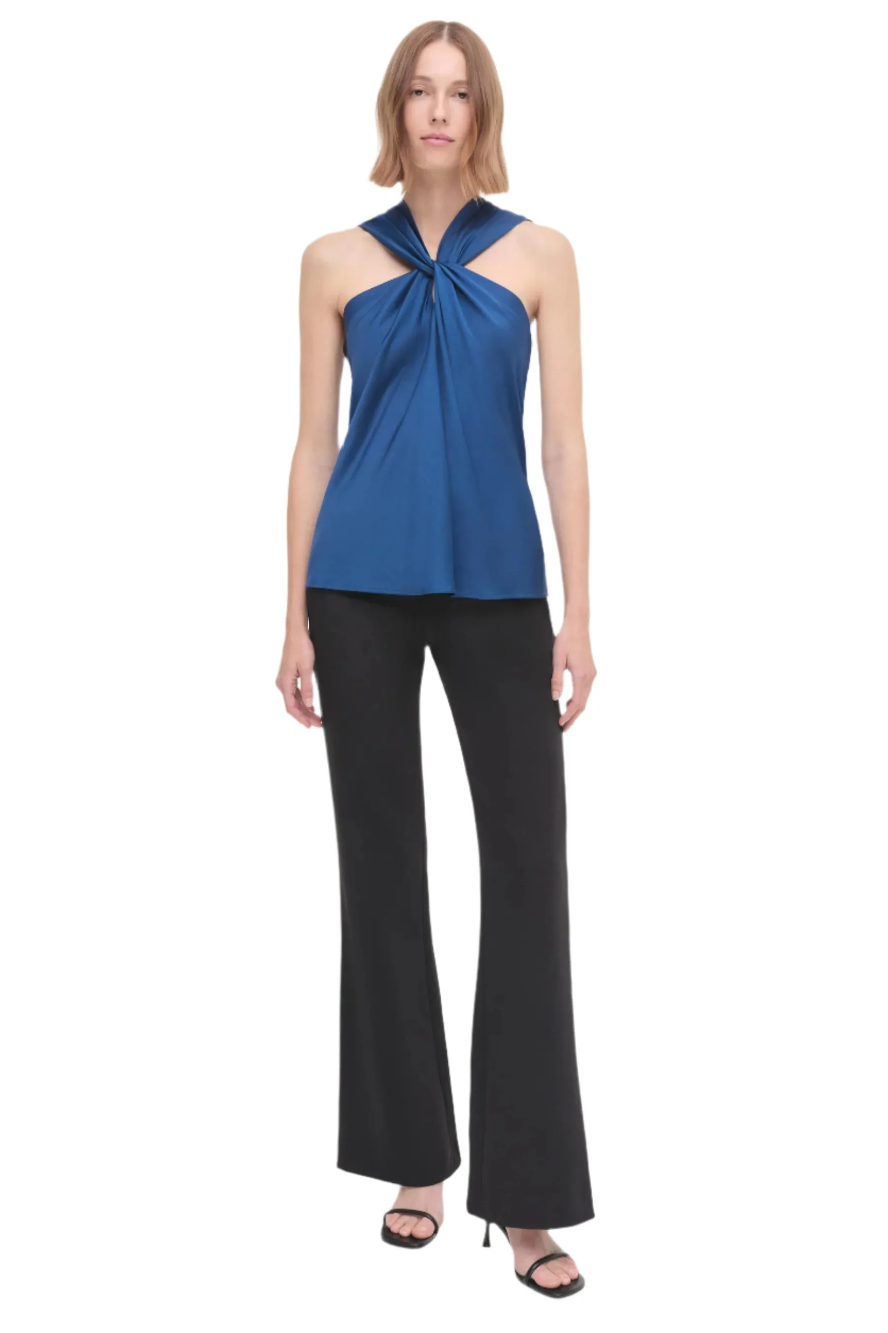Ria Stretch Jersey Halter Top in Marine