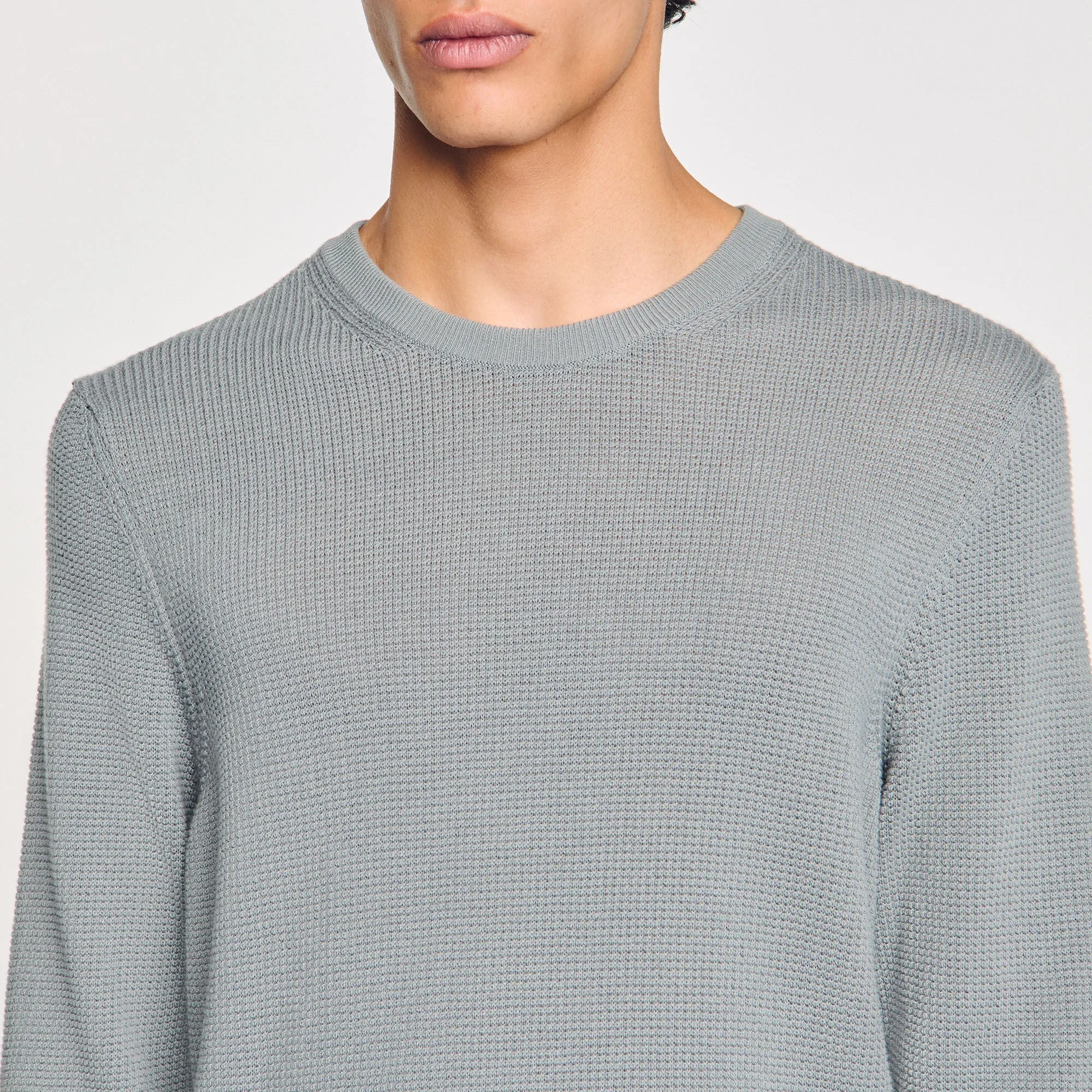 Rice Cotton Textured Knit Jumper Lime