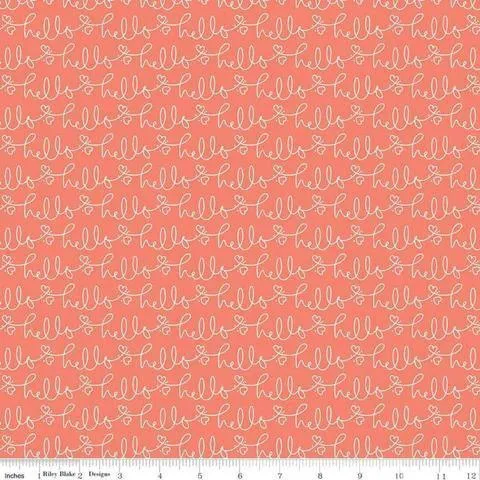 Riley Blake - Golden Days - Hello - Coral