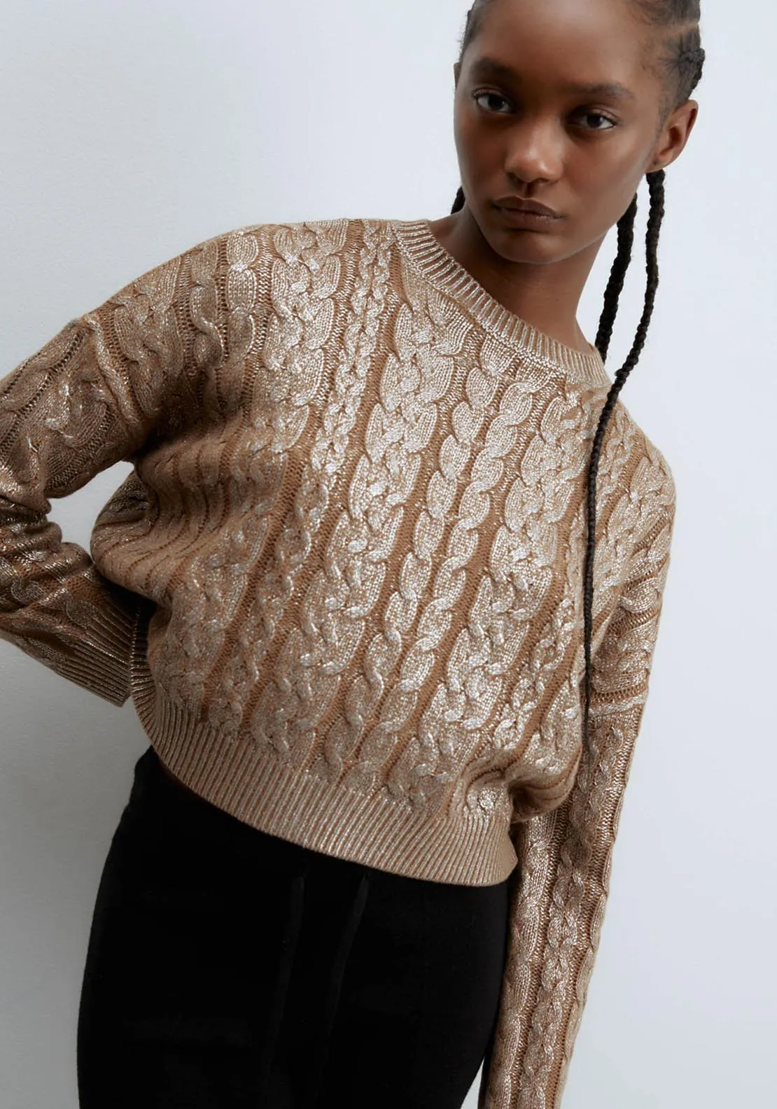 Round-neck sweater - Rhodium
