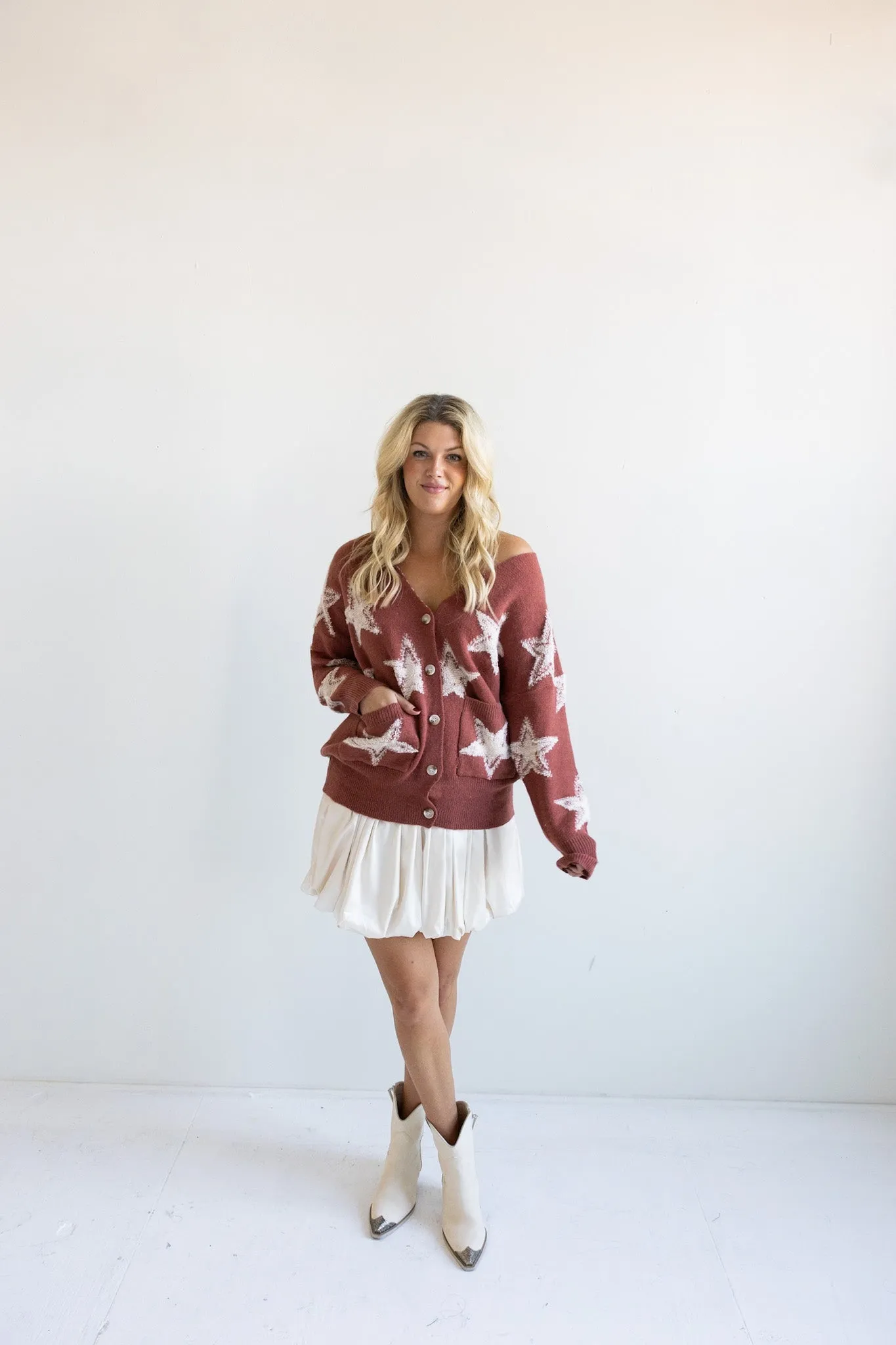 Rust Star Cardigan-Final Sale