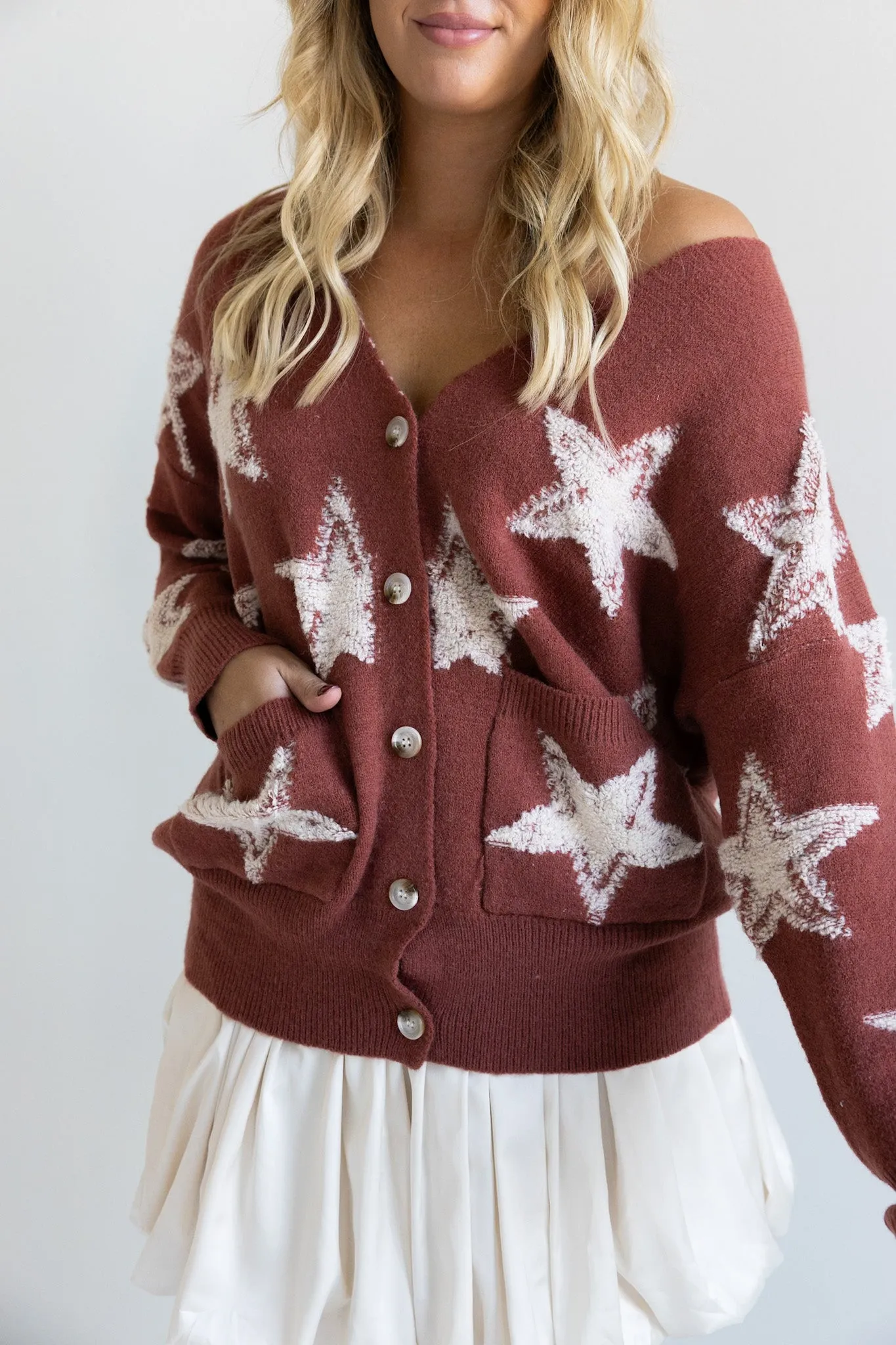 Rust Star Cardigan-Final Sale