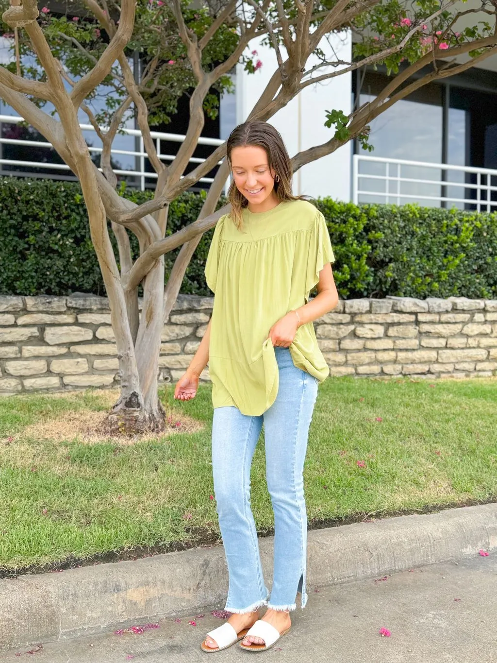 Sage Blouse with Bow
