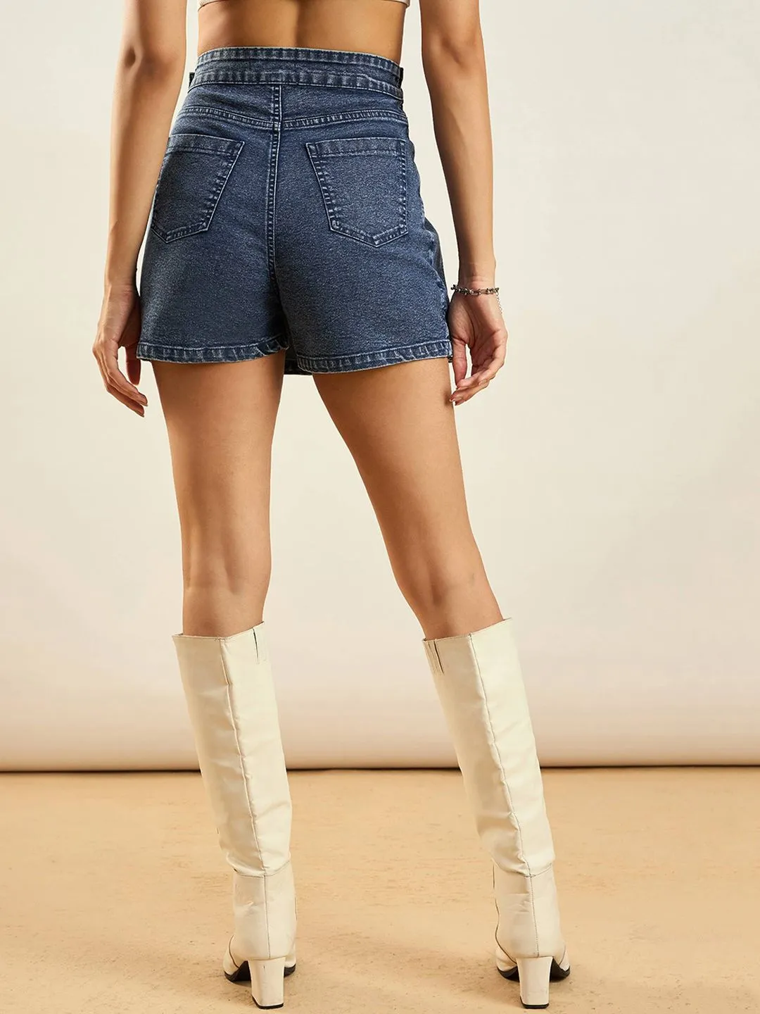 SASSAFRAS Blue Pleated Wrap Mini Skorts