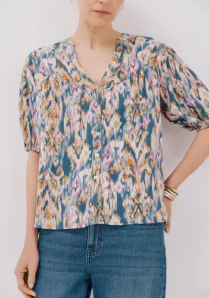 Short-Sleeved Blouse - Blue