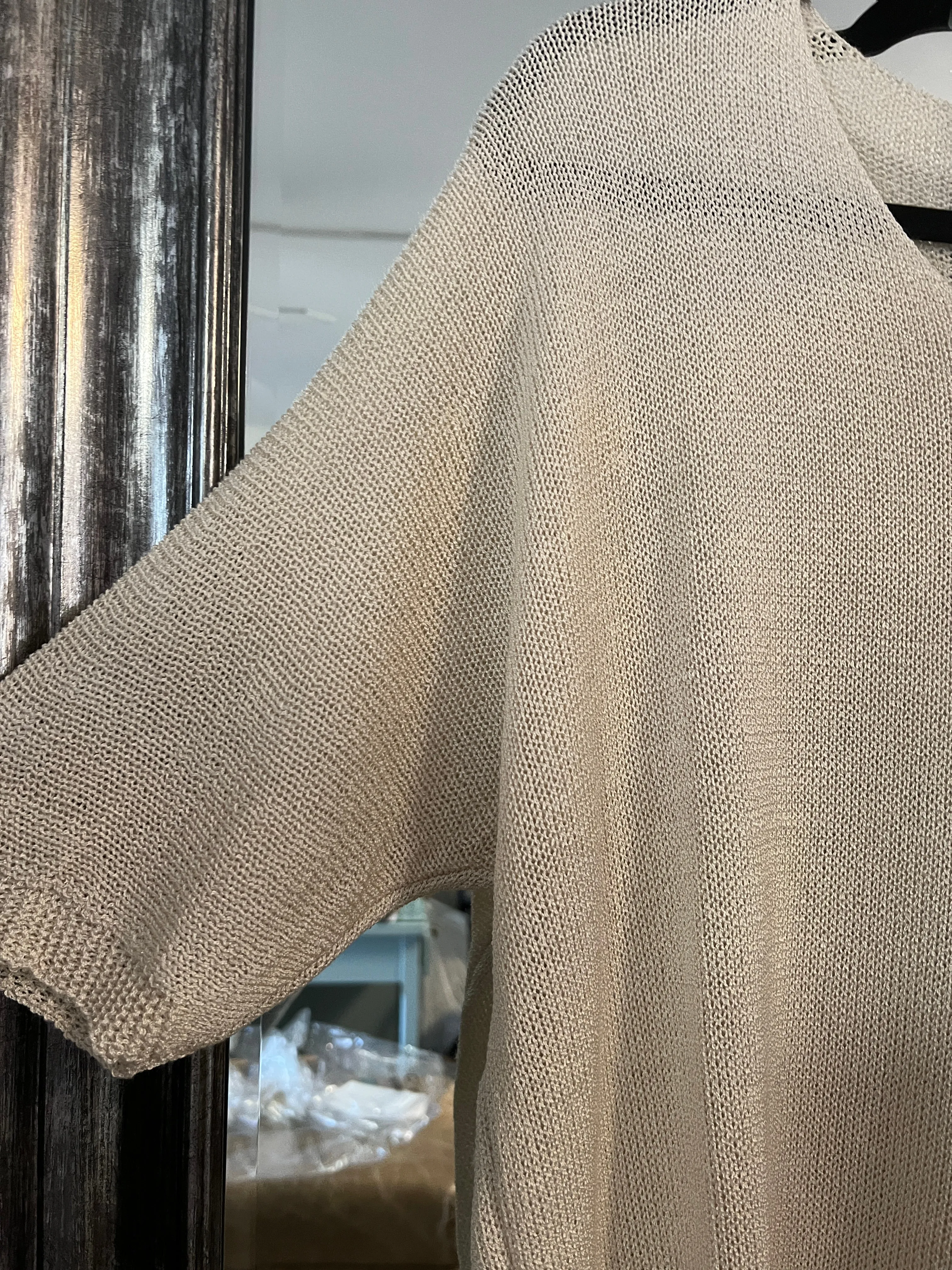 Short Sleeved V-Neck Sweater - Two Colours