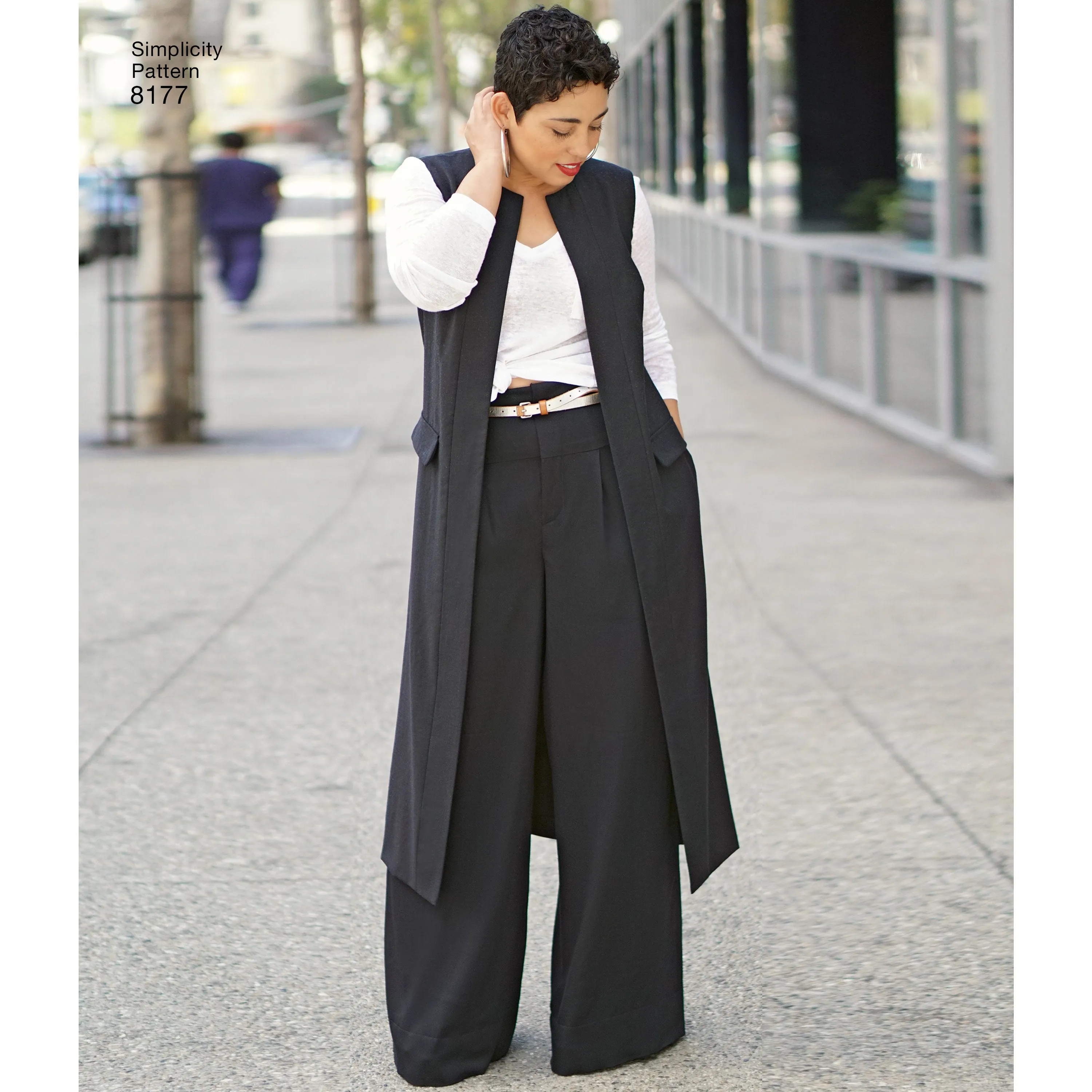 Simplicity Pattern 8177 Mimi G Style Trouser, Coat or Vest, and Knit Top for Women's and Plus Sizes