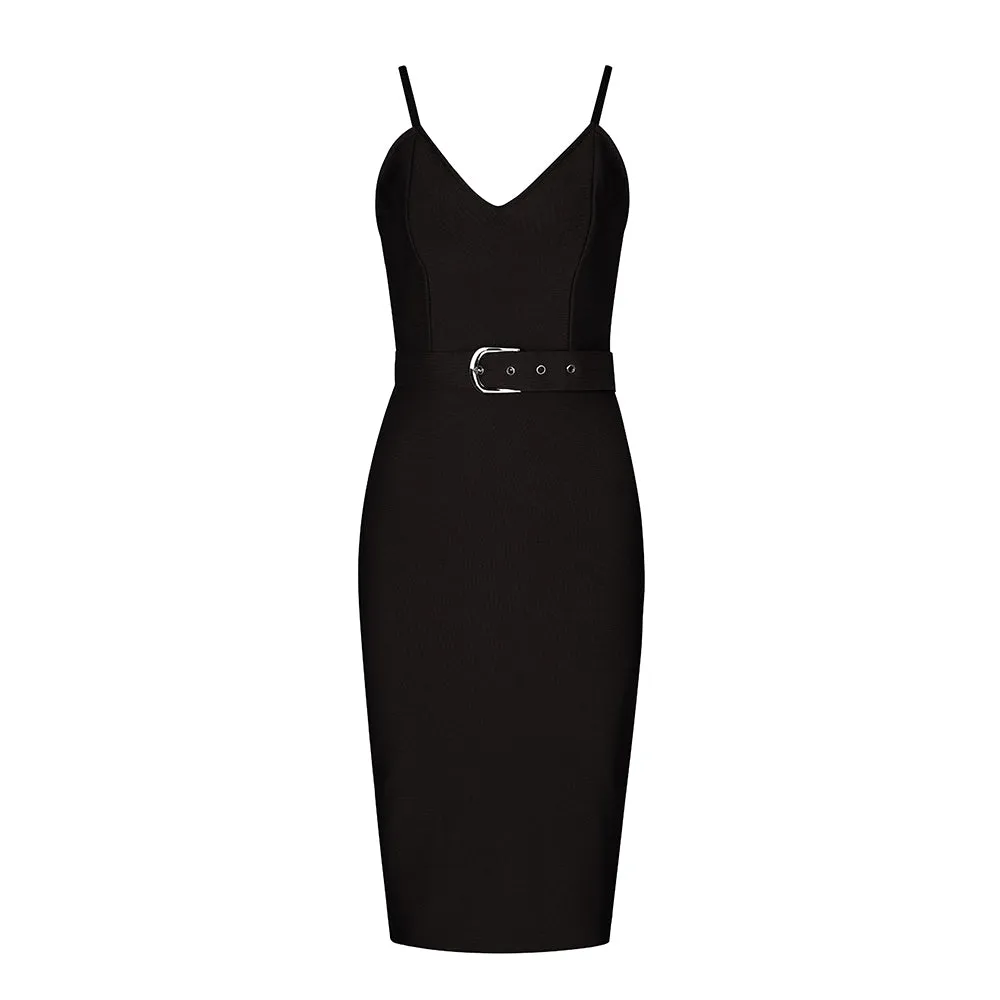 Sleeveless sexy bodycon bandage with belt women fashion summer dress