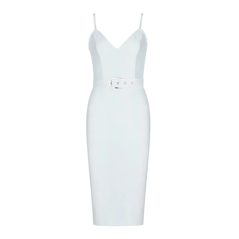 Sleeveless sexy bodycon bandage with belt women fashion summer dress