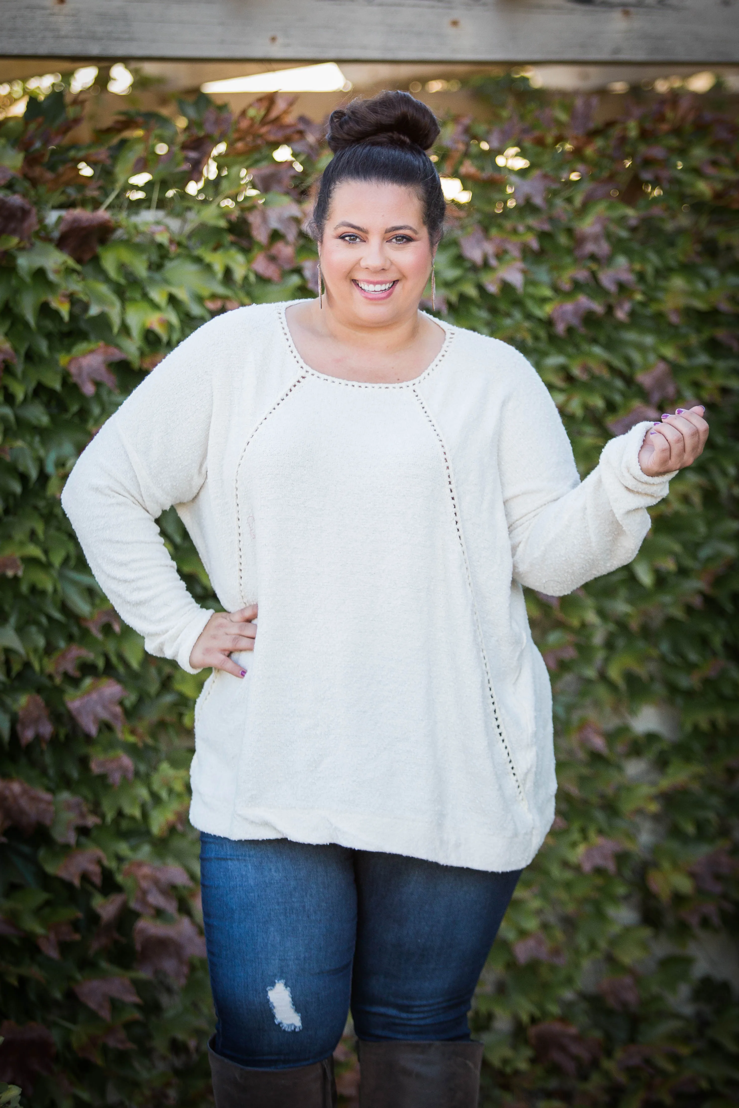 Snow Flutters Textured Sweater