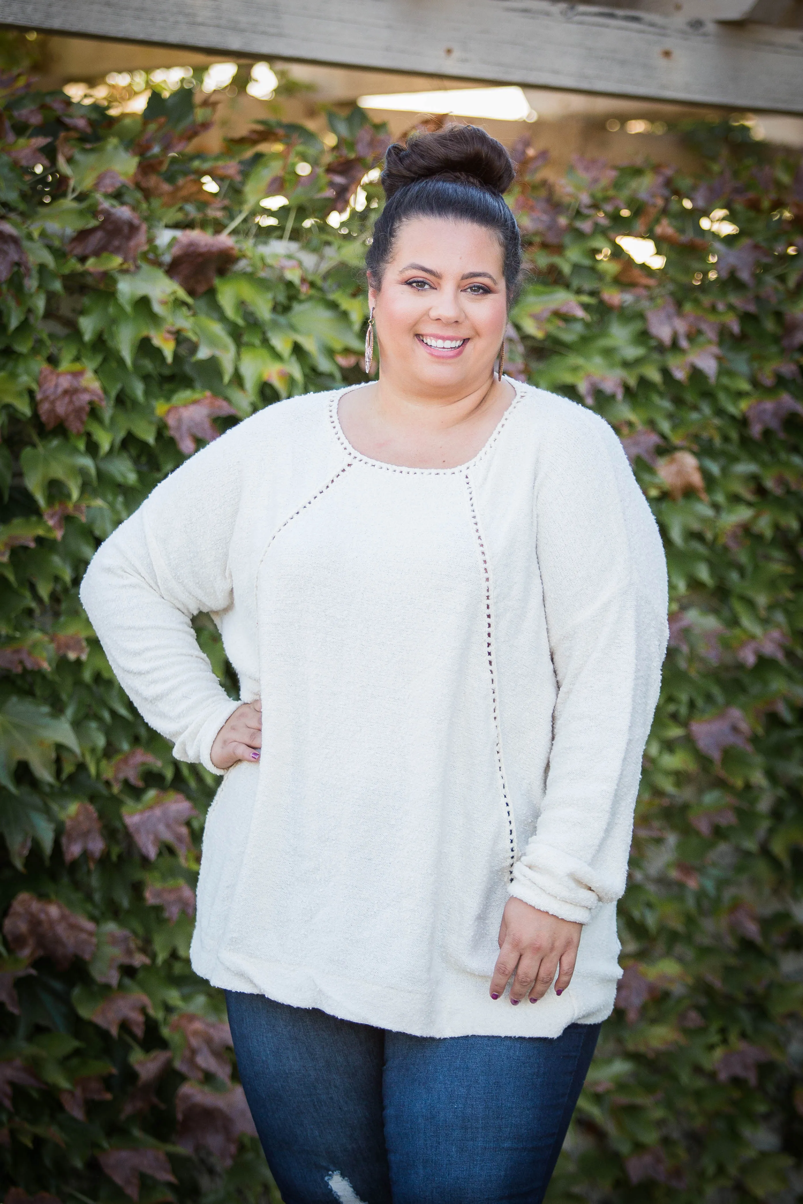 Snow Flutters Textured Sweater